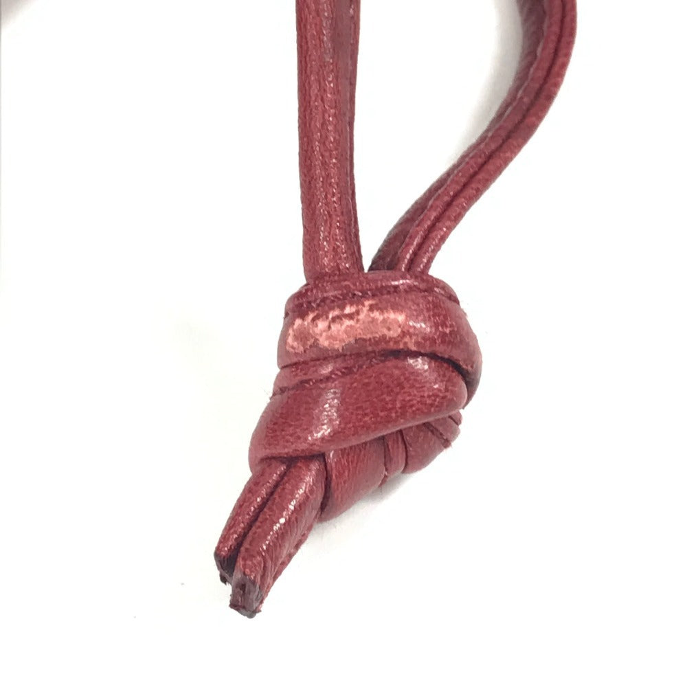 LOEWE ヴィンテージ ロゴ フラメンコ カバン 肩掛け ショルダーバッグ レザー レディース ワインレッド系