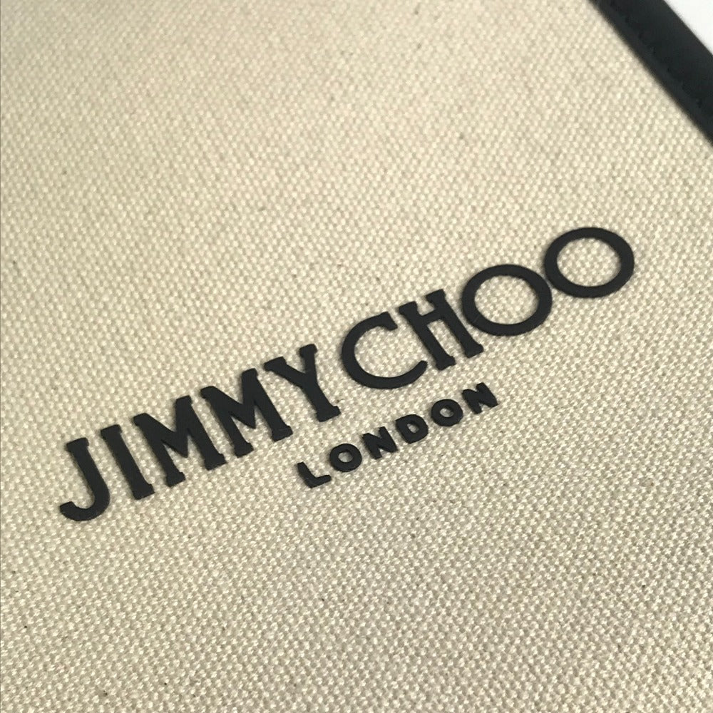 JIMMY CHOO スタッズ MINI N/S TOTE CZM ミニ N/S ロゴ カバン トートバッグ バイカラー ハンドバッグ レザー/キャンバス ユニセックス ブラック