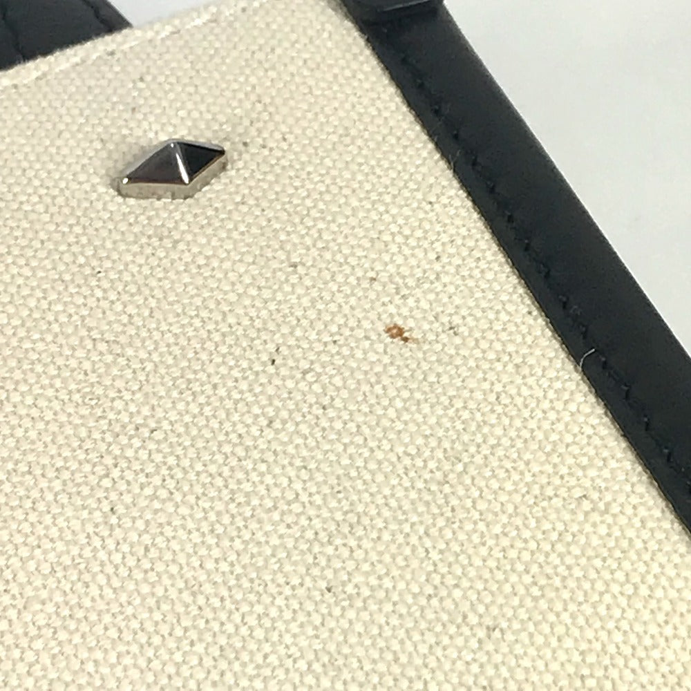 JIMMY CHOO スタッズ MINI N/S TOTE CZM ミニ N/S ロゴ カバン トートバッグ バイカラー ハンドバッグ レザー/キャンバス ユニセックス ブラック