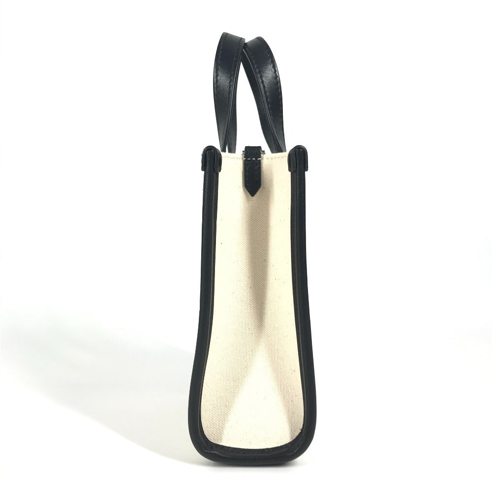 JIMMY CHOO スタッズ MINI N/S TOTE CZM ミニ N/S ロゴ カバン トートバッグ バイカラー ハンドバッグ レザー/キャンバス ユニセックス ブラック