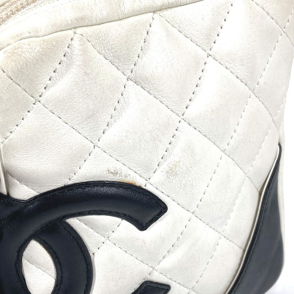 CHANEL A25177 カンボンライン CC ココマーク ミニ スモール 斜め掛け カバン ポシェット ショルダーバッグ レザー レディース ホワイト