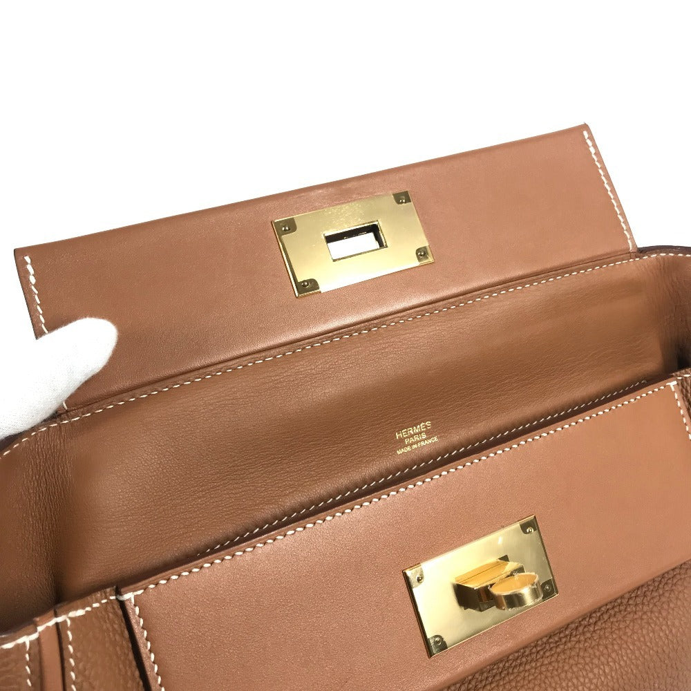 HERMES サック 24/24 ヴァンキャトル 29 カバン 2WAYバッグ ハンドバッグ ショルダーバッグ トゴ ユニセックス ゴールド