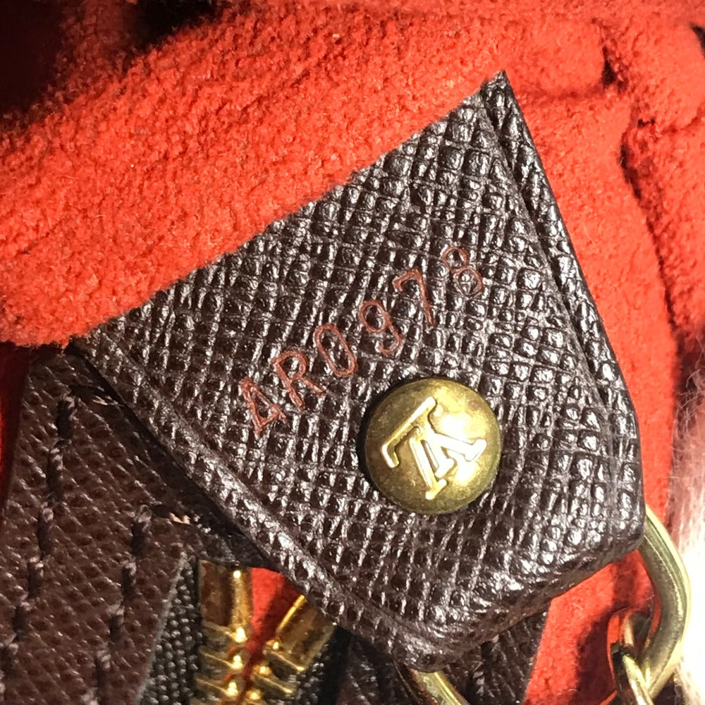 LOUIS VUITTON N42240 ダミエ マレ ポーチ付き カバン ばけつ 肩掛け トートバッグ ショルダーバッグ ダミエキャンバス レディース エベヌ ブラウン