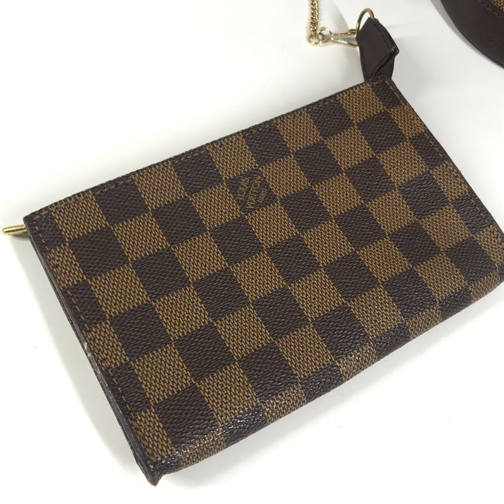 LOUIS VUITTON N42240 ダミエ マレ ポーチ付き カバン ばけつ 肩掛け トートバッグ ショルダーバッグ ダミエキャンバス レディース エベヌ ブラウン