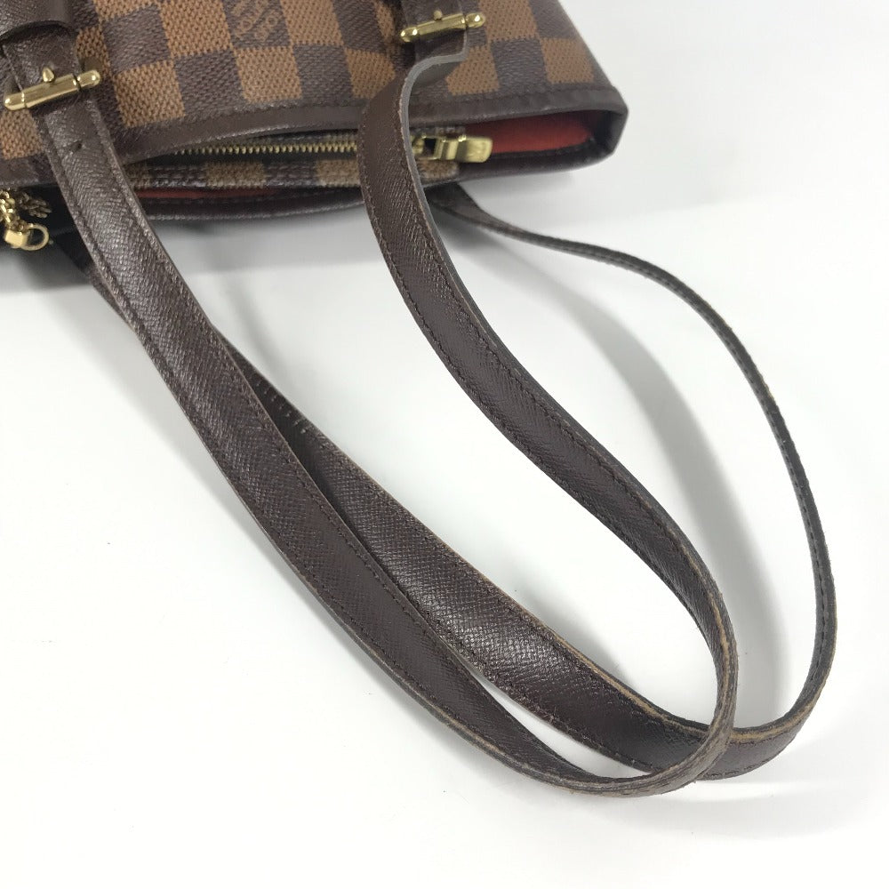 LOUIS VUITTON N42240 ダミエ マレ ポーチ付き カバン ばけつ 肩掛け トートバッグ ショルダーバッグ ダミエキャンバス レディース エベヌ ブラウン