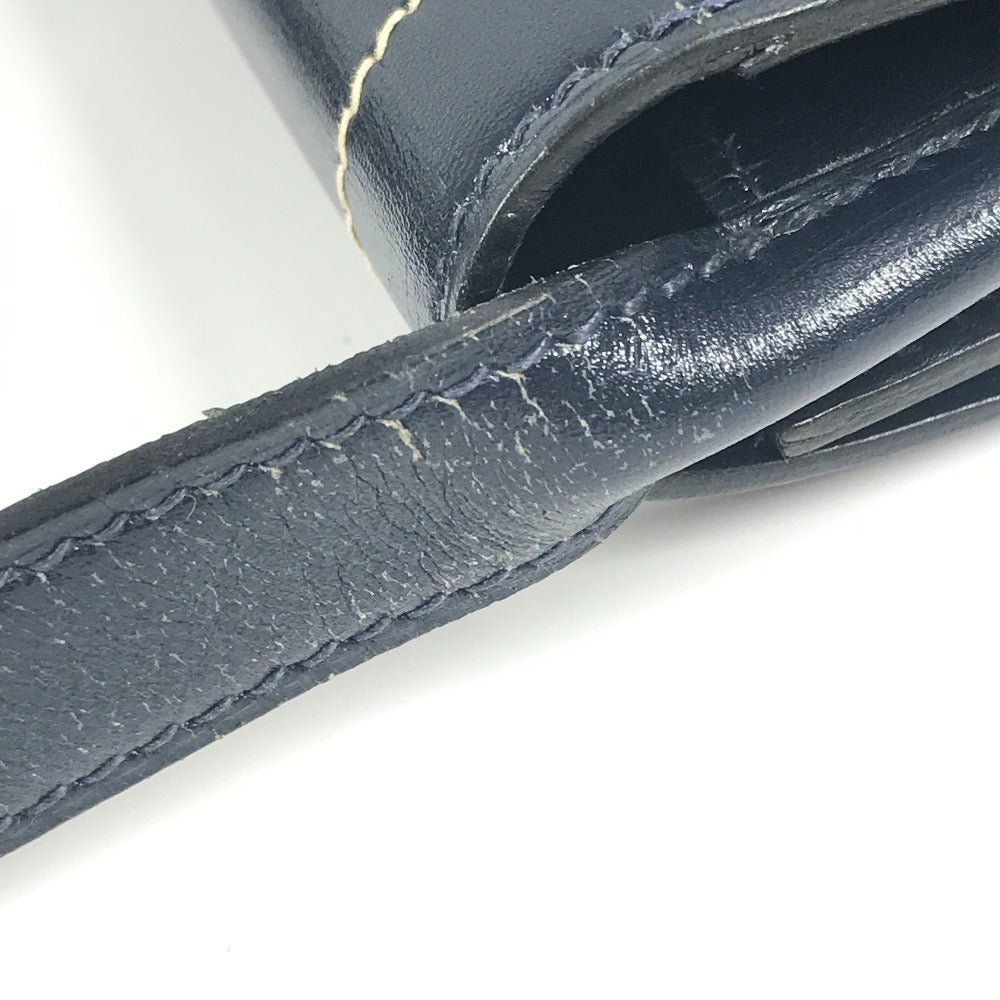 HERMES ヴィンテージ ギャロパードショルダーバッグ カバン 斜め掛け ポシェット フラップ ショルダーバッグ レザー ユニセックス ネイビー