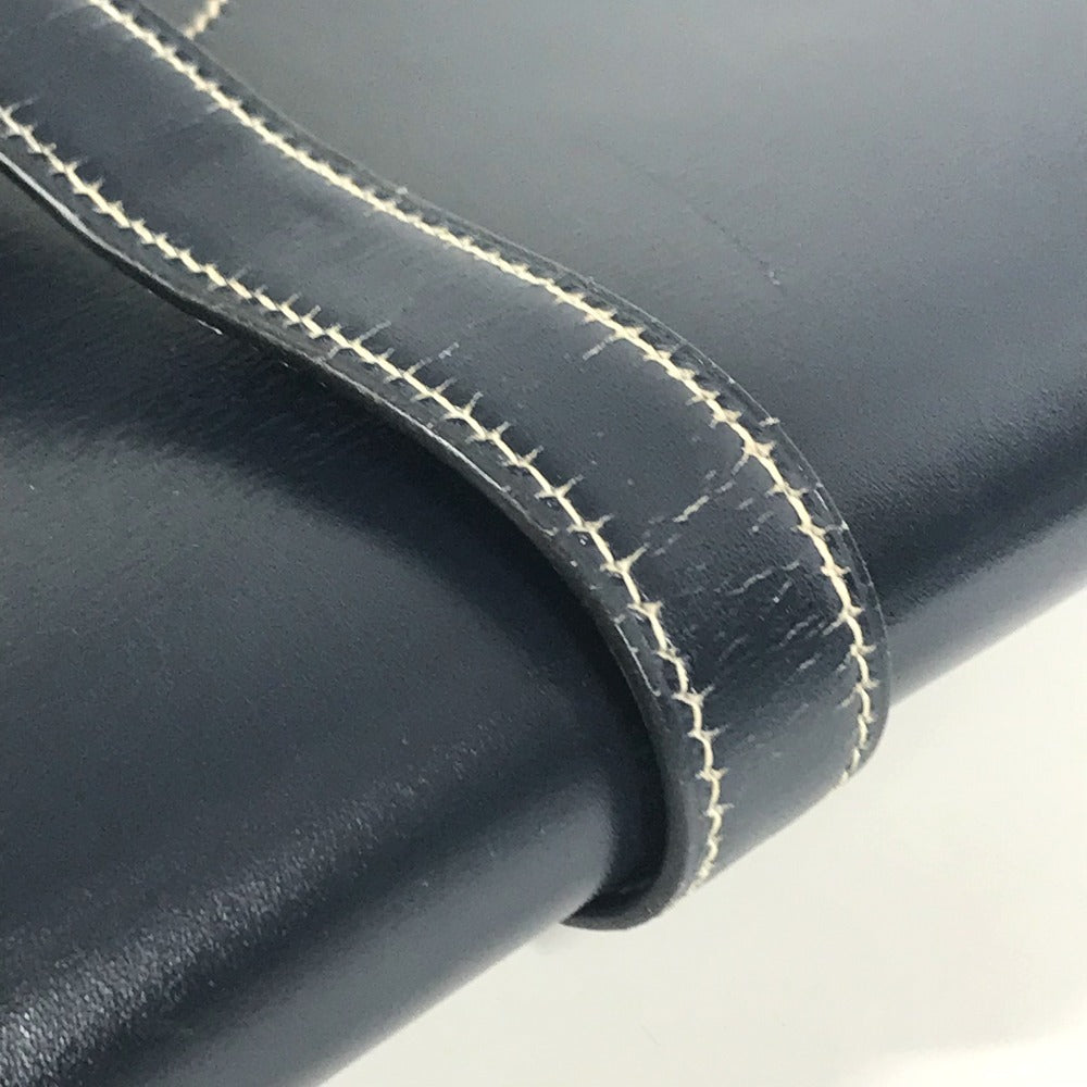 HERMES ヴィンテージ ギャロパードショルダーバッグ カバン 斜め掛け ポシェット フラップ ショルダーバッグ レザー ユニセックス ネイビー