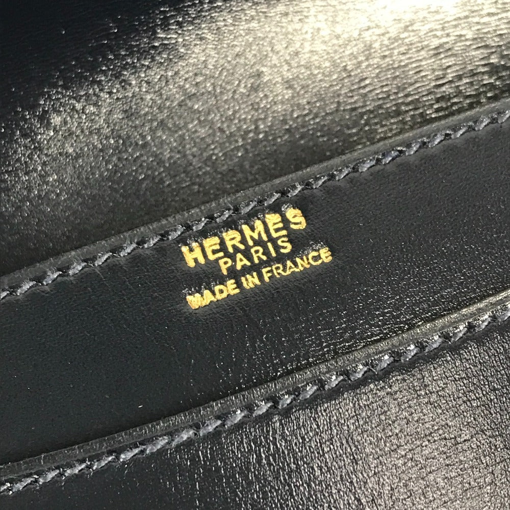 HERMES ヴィンテージ ギャロパードショルダーバッグ カバン 斜め掛け ポシェット フラップ ショルダーバッグ レザー ユニセックス ネイビー