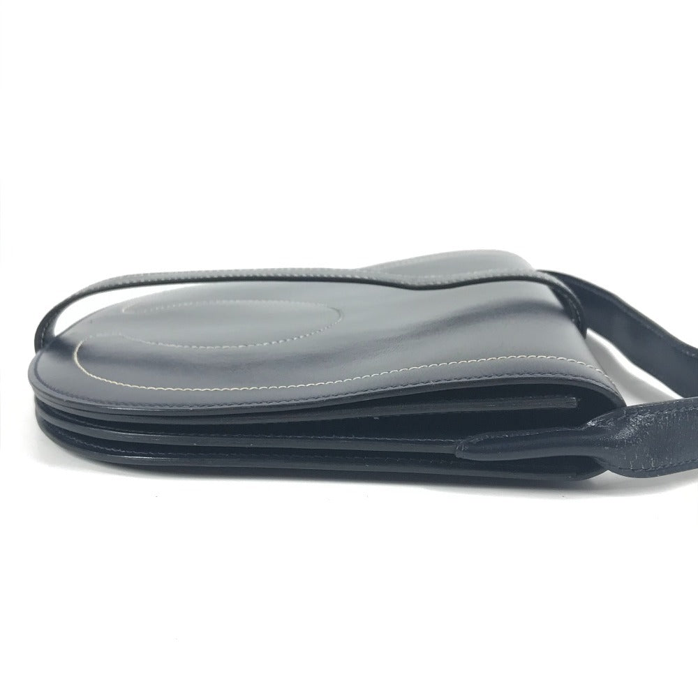 HERMES ヴィンテージ ギャロパードショルダーバッグ カバン 斜め掛け ポシェット フラップ ショルダーバッグ レザー ユニセックス ネイビー