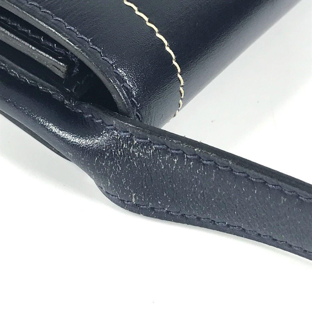 HERMES ヴィンテージ ギャロパードショルダーバッグ カバン 斜め掛け ポシェット フラップ ショルダーバッグ レザー ユニセックス ネイビー