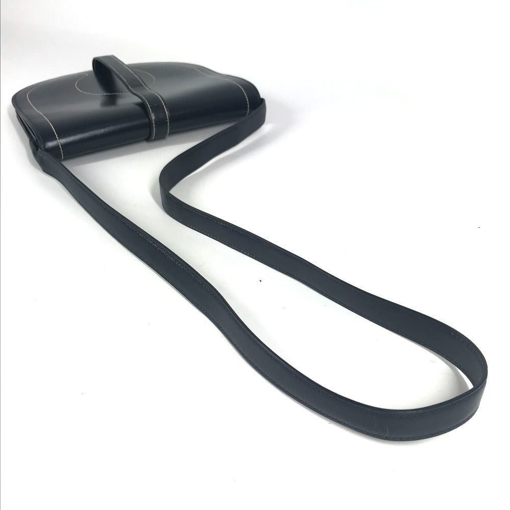 HERMES ヴィンテージ ギャロパードショルダーバッグ カバン 斜め掛け ポシェット フラップ ショルダーバッグ レザー ユニセックス ネイビー