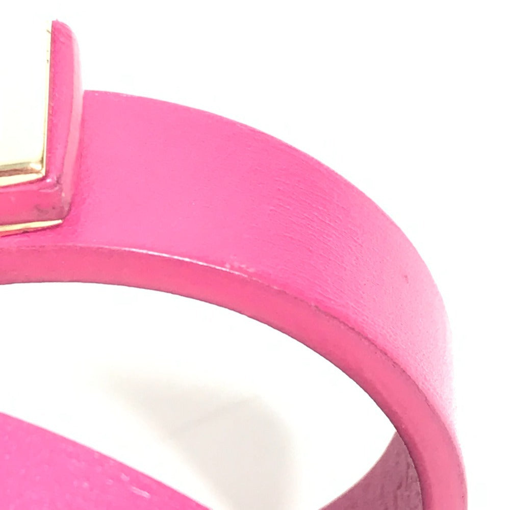 Salvatore Ferragamo ガンチーニ 2重ブレスレット ロゴ バングル アクセサリー ブレスレット レザー レディース ピンク