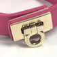 Salvatore Ferragamo Gancini Double Bracelet with Logo, Pink Leather Bangle, Women's