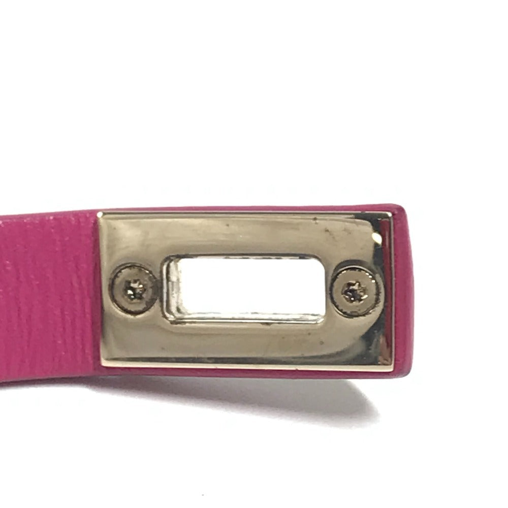 Salvatore Ferragamo ガンチーニ 2重ブレスレット ロゴ バングル アクセサリー ブレスレット レザー レディース ピンク