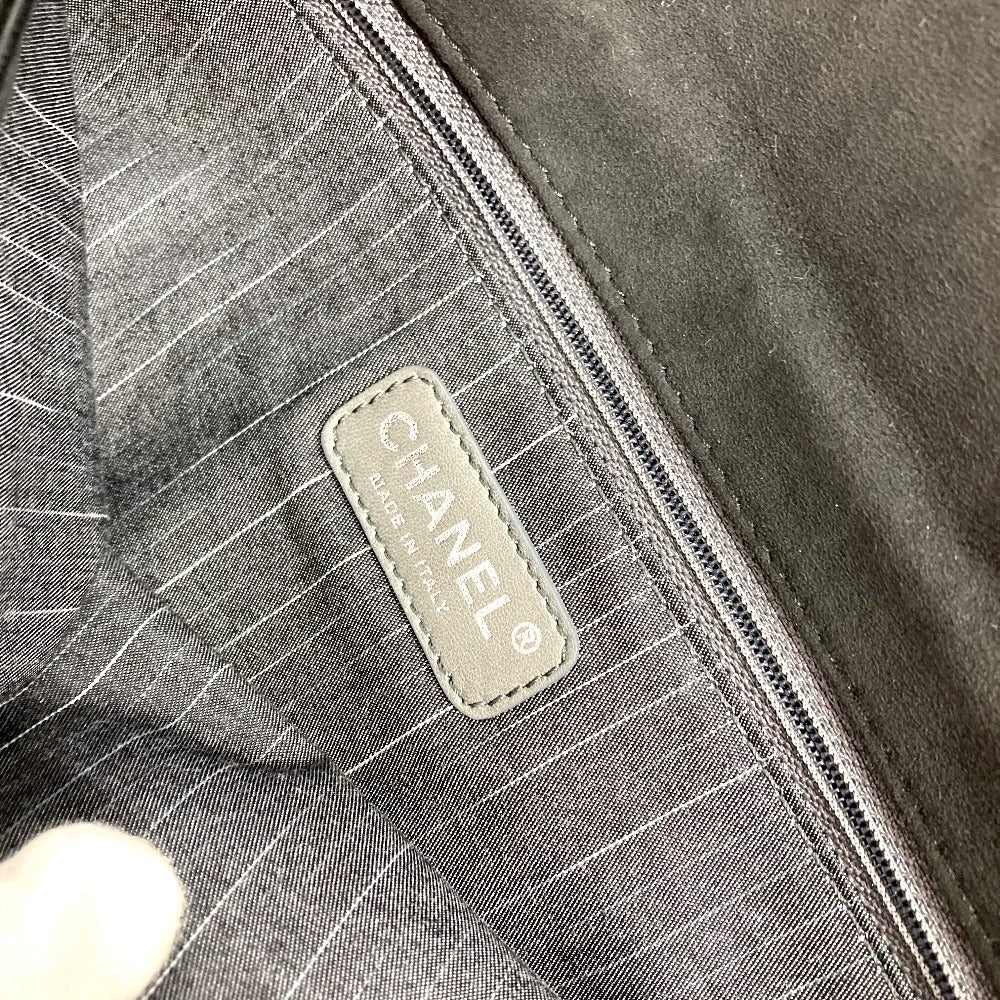 CHANEL サークルステッチ CC ココマーク ロゴ チェーンバッグ カバン 肩掛け フラップ ショルダーバッグ コーティングキャンバス レディース ブラック