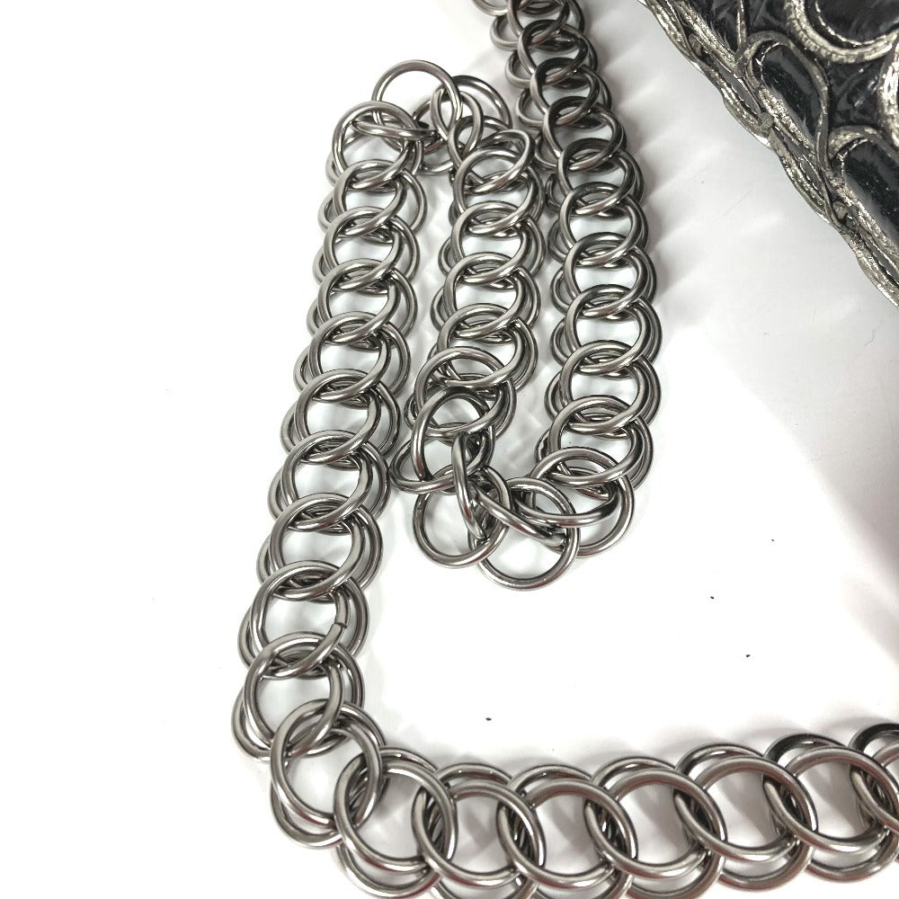 CHANEL サークルステッチ CC ココマーク ロゴ チェーンバッグ カバン 肩掛け フラップ ショルダーバッグ コーティングキャンバス レディース ブラック