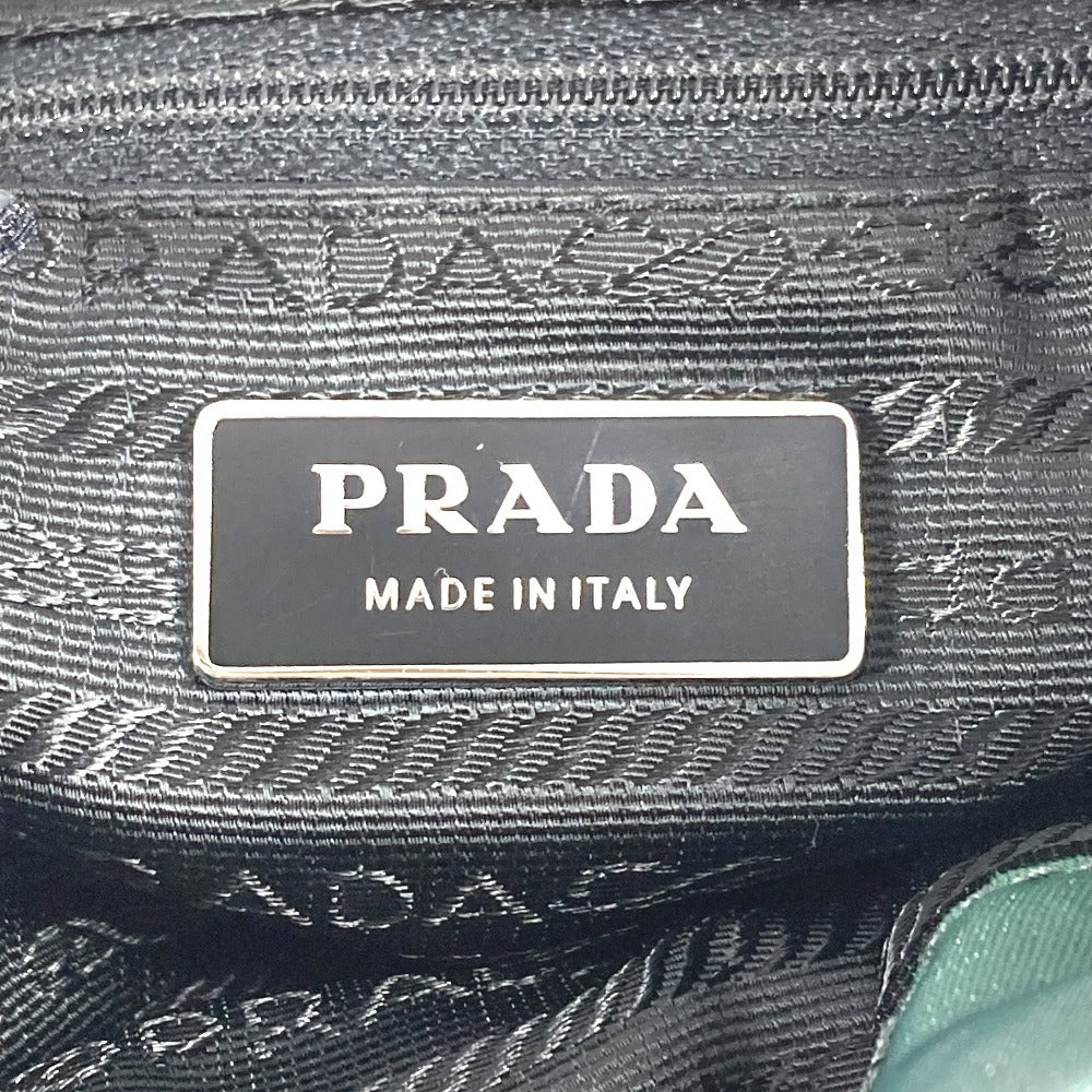 PRADA バイカラー トライアングルロゴ 三角ロゴ プレート カバン バックパック リュックサック レザー/ナイロン ユニセックス グリーン