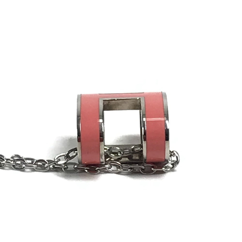 HERMES ポップアッシュ チェーンネックレス アクセサリー ジュエリー Hロゴ ネックレス メタル レディース ピンク