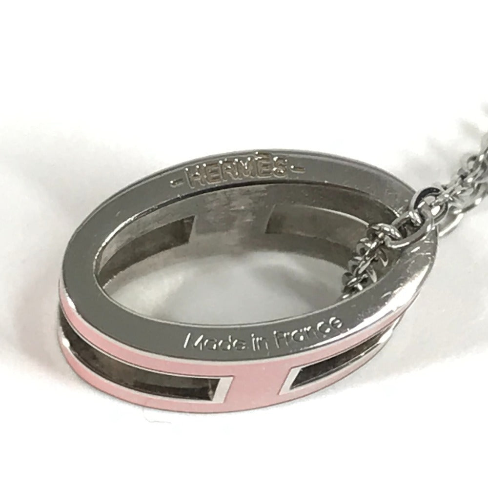 HERMES ポップアッシュ チェーンネックレス アクセサリー ジュエリー Hロゴ ネックレス メタル レディース ピンク