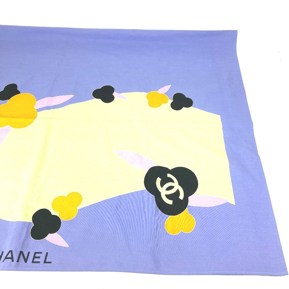 CHANEL カメリア インテリア CC ココマーク ロゴ 生活雑貨 インテリア用品 ダイニング 長方形 マルチカバー クロス タオル コットン レディース パープル