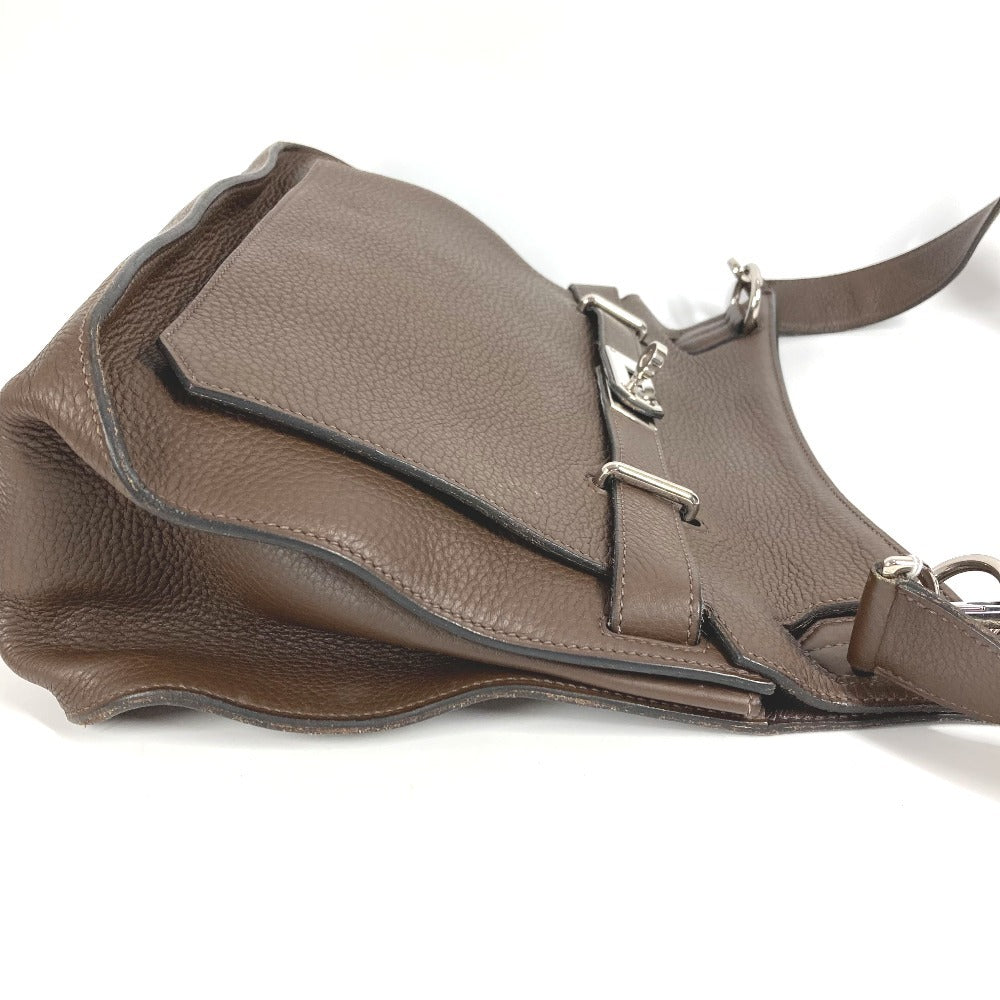 HERMES ジプシエール34 ジプシエール 34 カバン 斜め掛け フラップ ショルダーバッグ トリヨンクレマンス ユニセックス ダークブラウン