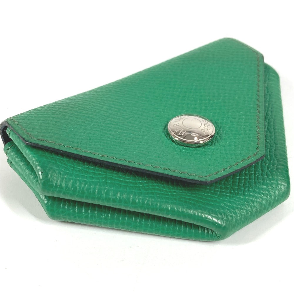 HERMES 三角形 ルヴァンキャトル ヴェルソ 小銭入れ 財布 コインケース レザー ユニセックス グリーン