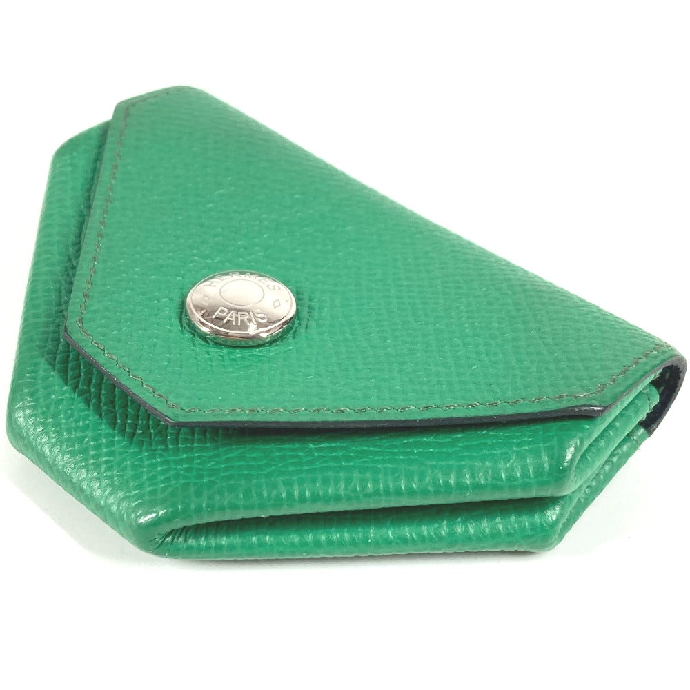 HERMES 三角形 ルヴァンキャトル ヴェルソ 小銭入れ 財布 コインケース レザー ユニセックス グリーン