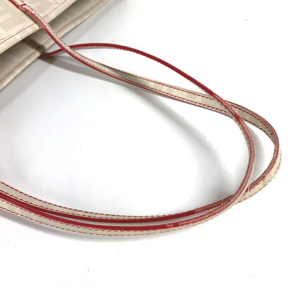 FENDI ズッカ ロゴ カバン 肩掛け トートバッグ ショルダーバッグ PVC/レザー ユニセックス ホワイト