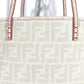 FENDI ズッカ ロゴ カバン 肩掛け トートバッグ ショルダーバッグ PVC/レザー ユニセックス ホワイト