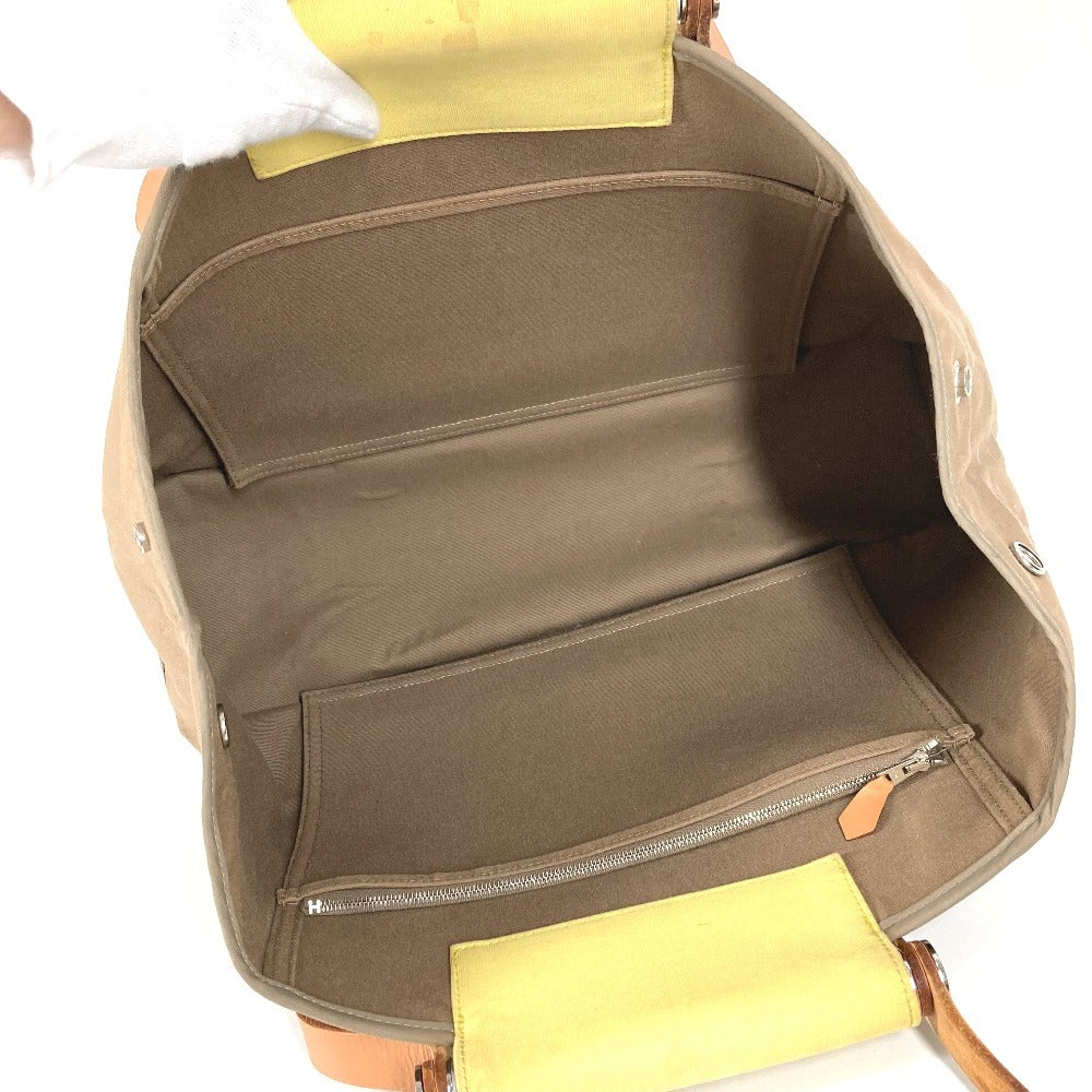 HERMES バイカラー カバックエランPM カバックエラン PM ショルダーバッグ カバン 肩掛け トートバッグ レザー/キャンバス ユニセックス ベージュ