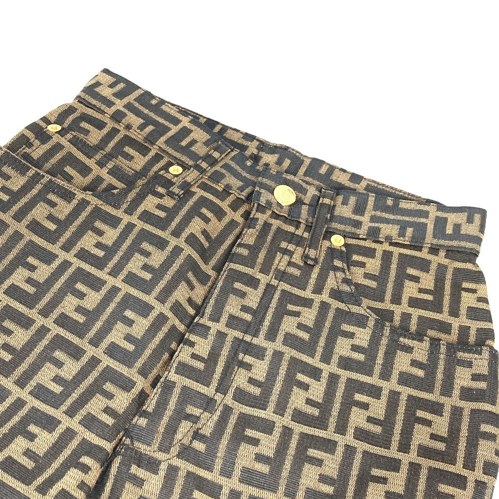 FENDI vintage Zucca logo Long pants, trousers, apparel, bottoms Pants polyester / cotton Brown Used