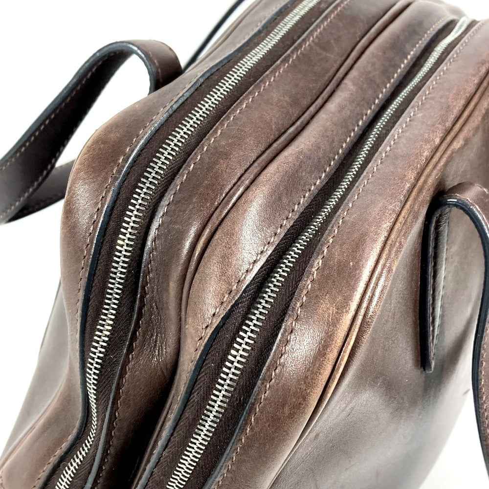 HERMES ヴィンテージ ドーハ ミニボストンバッグ カバン ブラウン ハンドバッグ レザー ユニセックス ダークブラウン