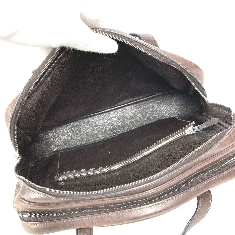 HERMES ヴィンテージ ドーハ ミニボストンバッグ カバン ブラウン ハンドバッグ レザー ユニセックス ダークブラウン