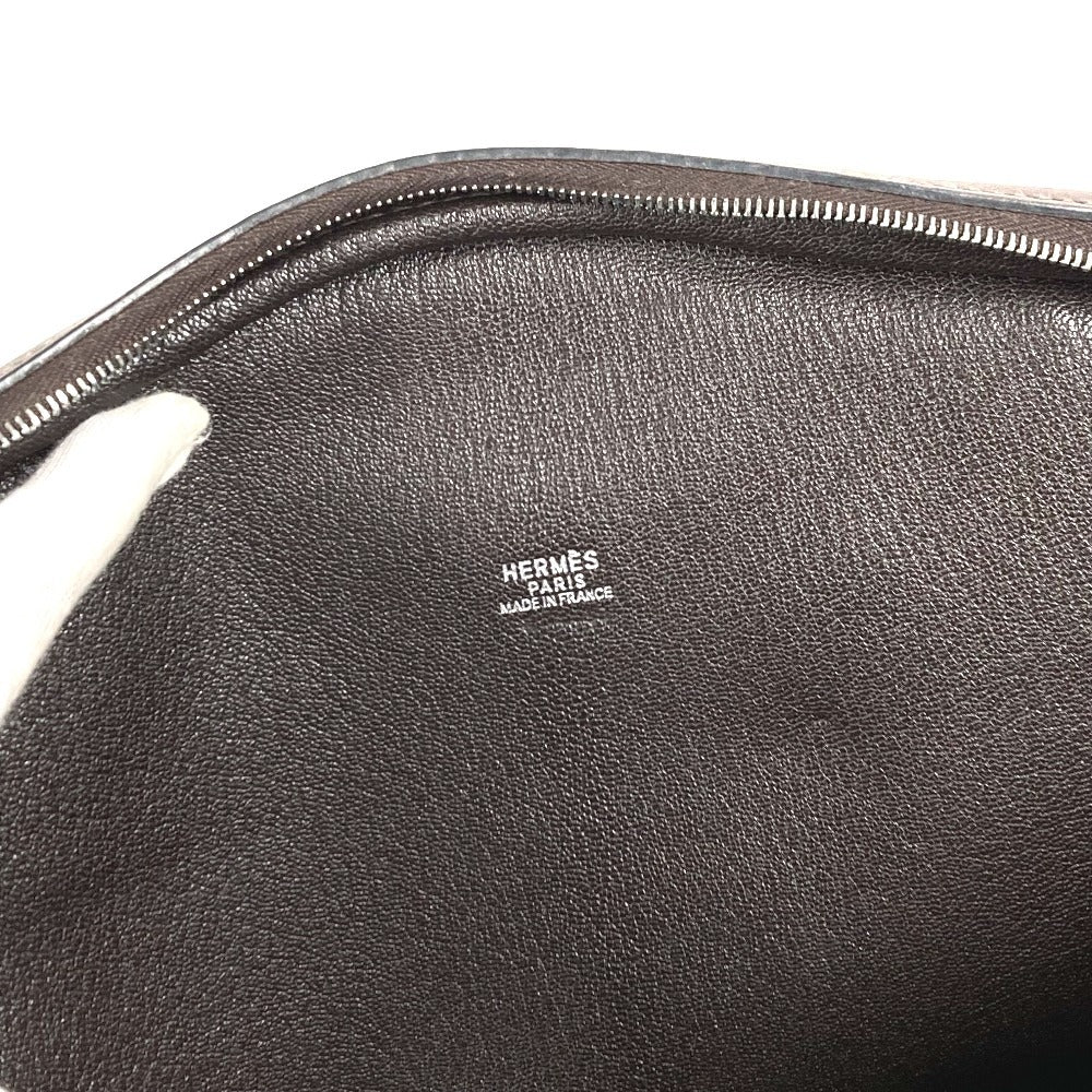 HERMES ヴィンテージ ドーハ ミニボストンバッグ カバン ブラウン ハンドバッグ レザー ユニセックス ダークブラウン