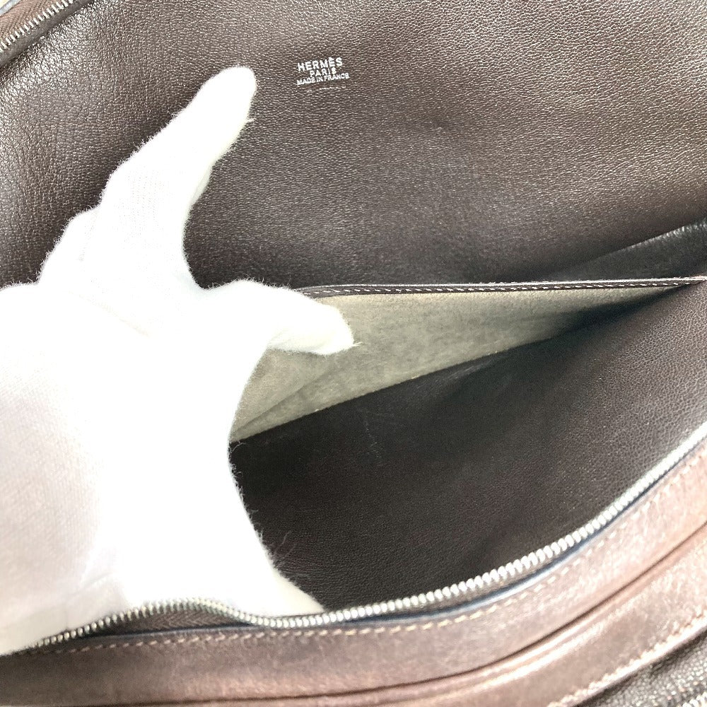 HERMES ヴィンテージ ドーハ ミニボストンバッグ カバン ブラウン ハンドバッグ レザー ユニセックス ダークブラウン