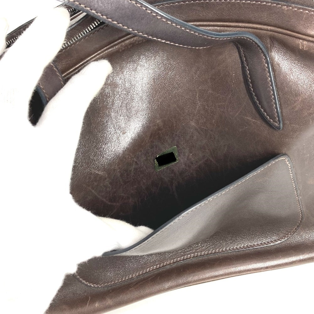 HERMES ヴィンテージ ドーハ ミニボストンバッグ カバン ブラウン ハンドバッグ レザー ユニセックス ダークブラウン