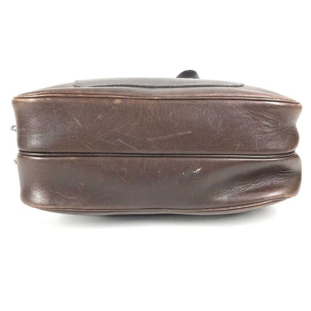 HERMES ヴィンテージ ドーハ ミニボストンバッグ カバン ブラウン ハンドバッグ レザー ユニセックス ダークブラウン