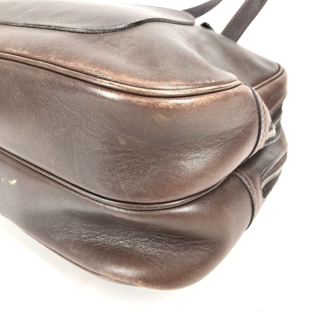 HERMES ヴィンテージ ドーハ ミニボストンバッグ カバン ブラウン ハンドバッグ レザー ユニセックス ダークブラウン