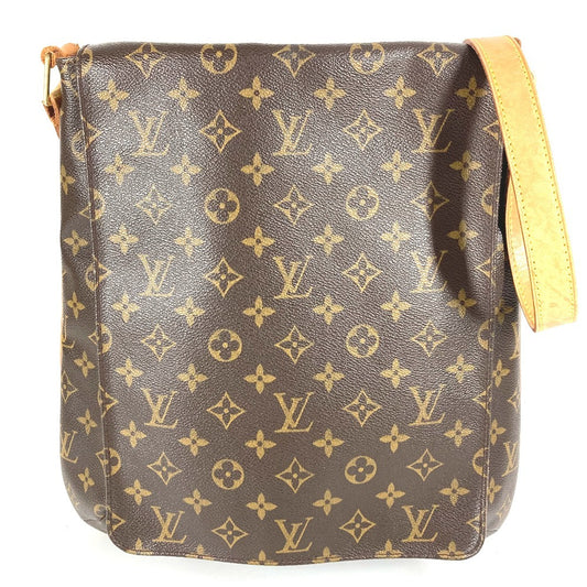 LOUIS VUITTON M51256 モノグラム ミュゼット カバン フラップ 斜め掛け ショルダーバッグ モノグラムキャンバス ユニセックス ブラウン
