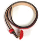 VERSACE Thin belt medusa logo Accessories Buckle Belt for Bottoms belt Leather Red Used
