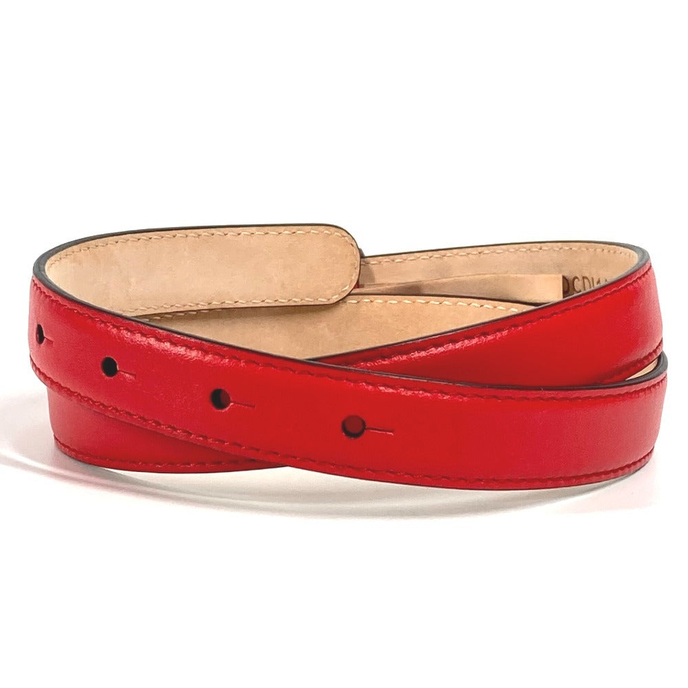 VERSACE Thin belt medusa logo Accessories Buckle Belt for Bottoms belt Leather Red Used