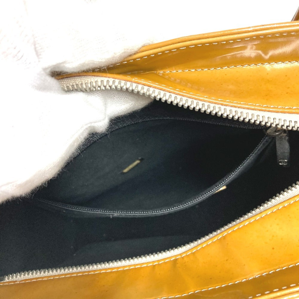 Vintage CHANEL CC Coco Mark Logo Chocolate Bar Handbag/Tote/Shoulder Bag in Patent Leather, Beige