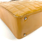 Vintage CHANEL CC Coco Mark Logo Chocolate Bar Handbag/Tote/Shoulder Bag in Patent Leather, Beige
