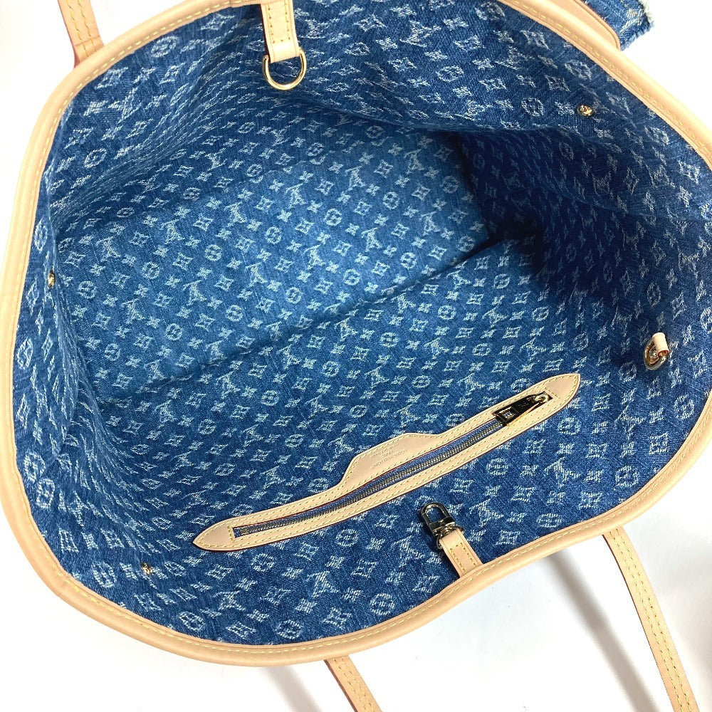 LOUIS VUITTON M13192 Monogram Denim Neverfull MM Shoulder Bag with Pouch, Tote Bag, Monogram Denim Canvas, Unisex, Blue