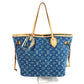 LOUIS VUITTON M13192 Monogram Denim Neverfull MM Shoulder Bag with Pouch, Tote Bag, Monogram Denim Canvas, Unisex, Blue
