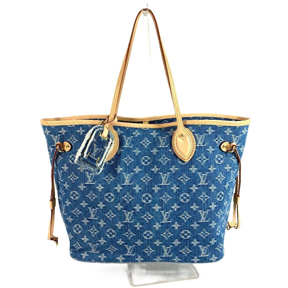 LOUIS VUITTON M13192 Monogram Denim Neverfull MM Shoulder Bag with Pouch, Tote Bag, Monogram Denim Canvas, Unisex, Blue