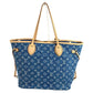 LOUIS VUITTON M13192 Monogram Denim Neverfull MM Shoulder Bag with Pouch, Tote Bag, Monogram Denim Canvas, Unisex, Blue