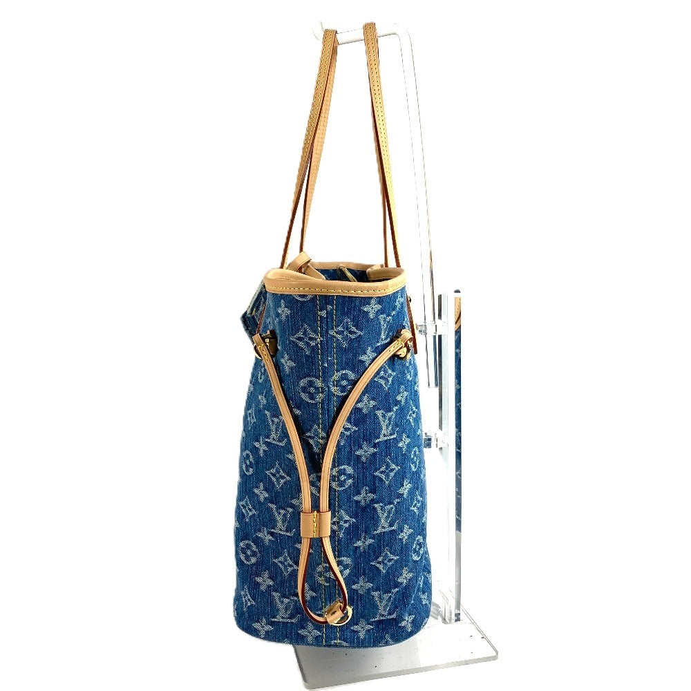 LOUIS VUITTON M13192 Monogram Denim Neverfull MM Shoulder Bag with Pouch, Tote Bag, Monogram Denim Canvas, Unisex, Blue