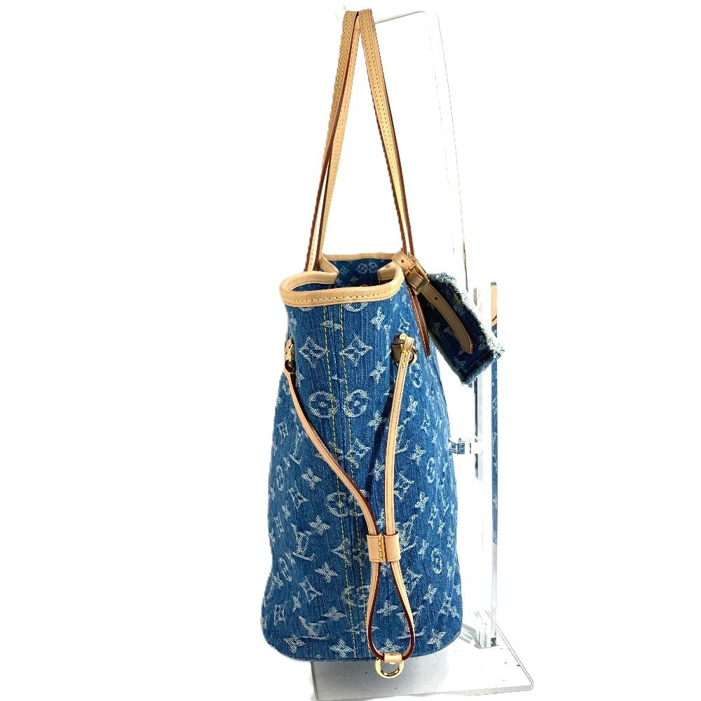 LOUIS VUITTON M13192 Monogram Denim Neverfull MM Shoulder Bag with Pouch, Tote Bag, Monogram Denim Canvas, Unisex, Blue