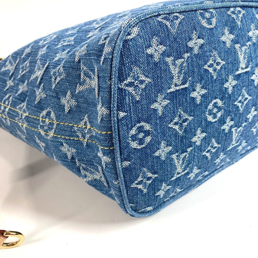 LOUIS VUITTON M13192 Monogram Denim Neverfull MM Shoulder Bag with Pouch, Tote Bag, Monogram Denim Canvas, Unisex, Blue